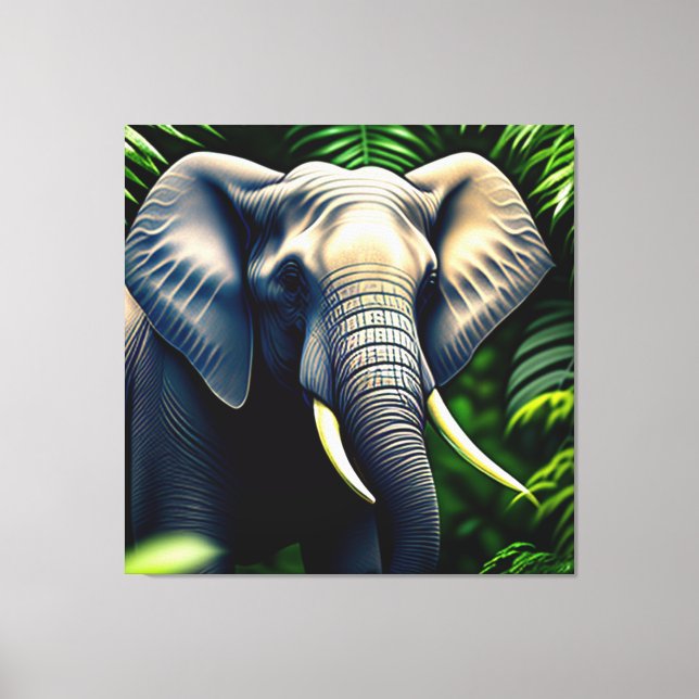Toile Majestic Jungle Elephant - Sauvage Et Libre (Recto)