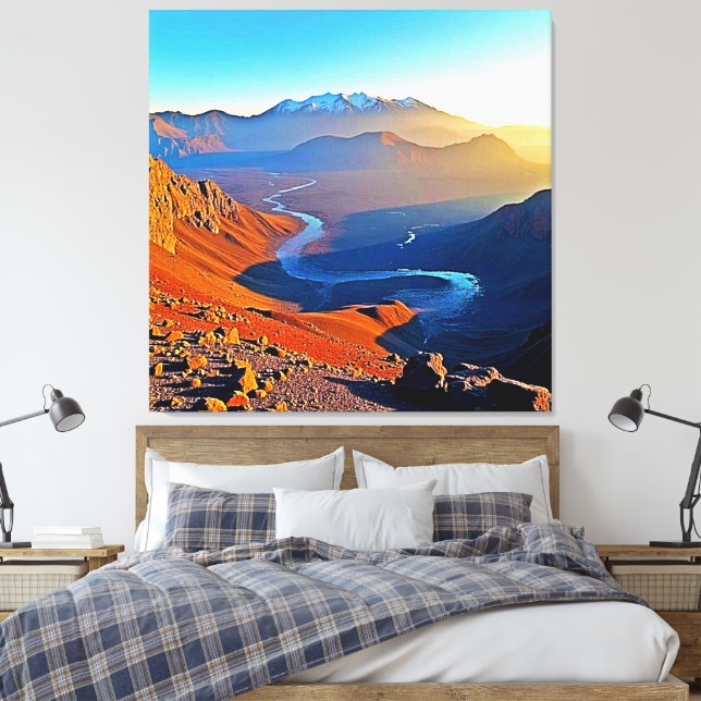 Toile Majestic Mountain Valley Flow Design (Insitu(Chambre))