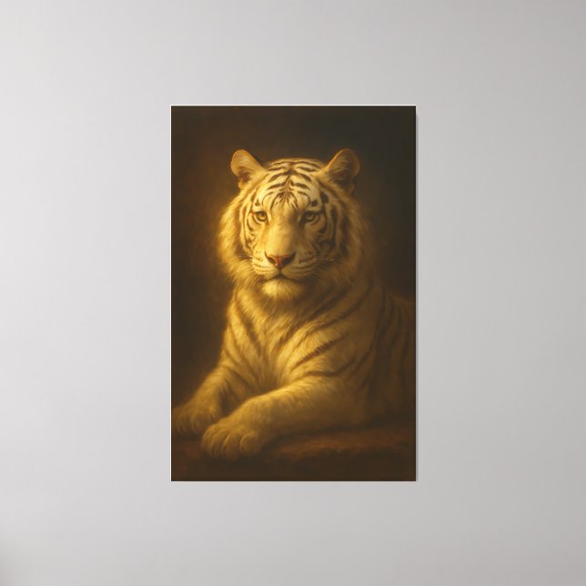 Toile Majestic White Tiger – Fine Art Portrait Canvas Pr (Recto)