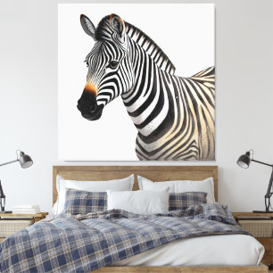 Toile Majestic Zebra Portrait Réaliste Faune Art