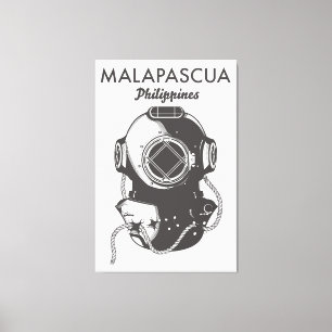 Toile Malapascua Philippines affiche de voyage de plongé