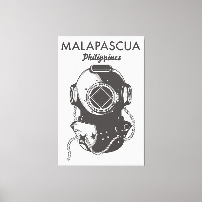 Toile Malapascua Philippines affiche de voyage de plongé (Recto)
