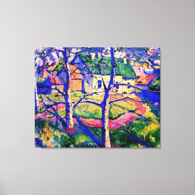 Toile Malevich - Pommes en fleurs, (Recto)