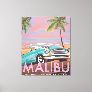 Toile Malibu, Los Angeles, Californie affiche voyage