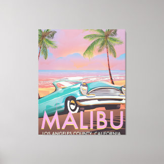 Toile Malibu, Los Angeles, Californie affiche voyage