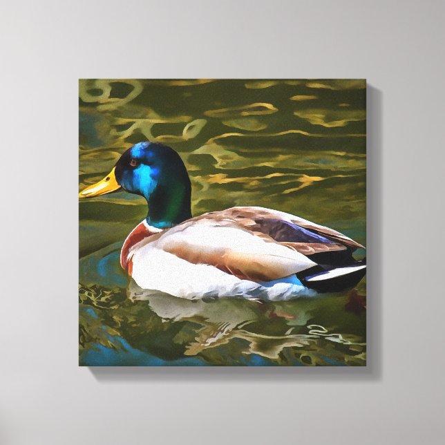 Toile Mallard Duck Portrait Artistique (Recto)