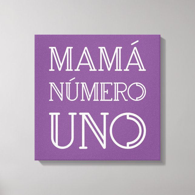 Toile Mamá Número Uno Typographie tendance sur Purple (Recto)