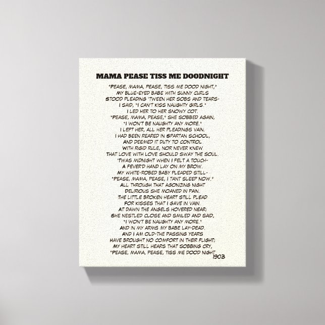 TOILE MAMA PEASE TISS ME DOIT MINUIT (Recto)