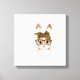 Toile Maman lapin de Pâques mignon léopard de Pâques Ann
