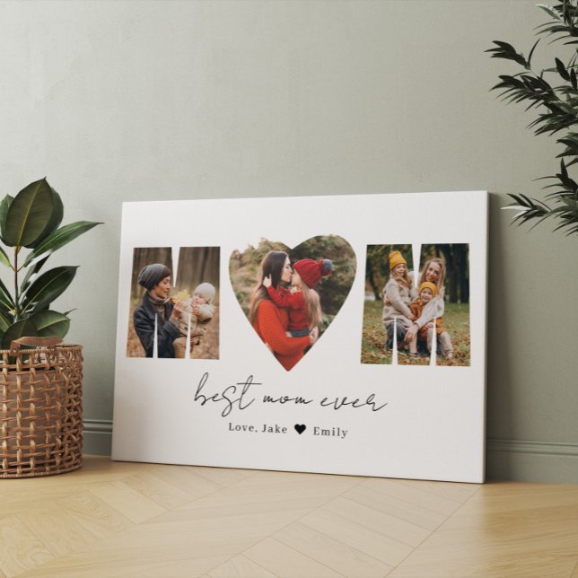 Toile Maman Photo Collage Coeur Photo Fête des mères toi (Créateur téléchargé)