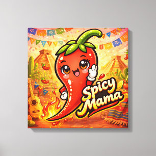 Toile Maman piquante - Chaleur - Les fous de bouffe