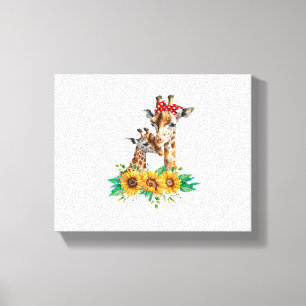 Toile Maman Tournesol Safari Afrique Animaux Enfants Mig