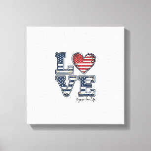 Toile Mamie patriote Vie Amour Vintage Design de T-shirt