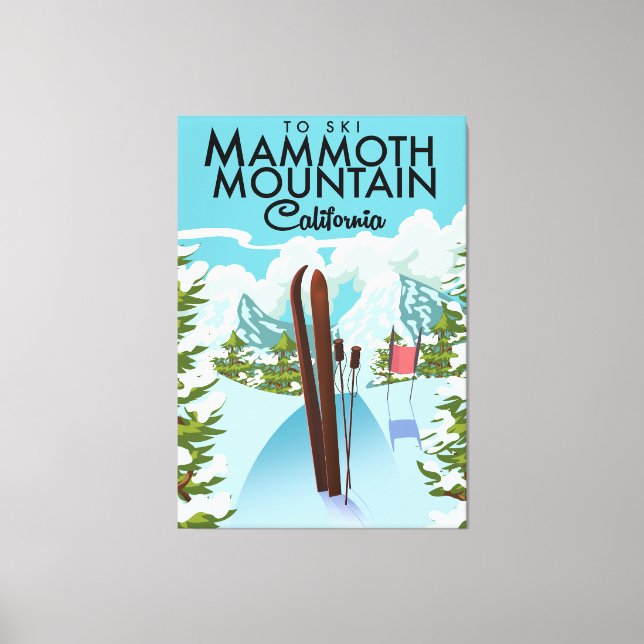 Toile Mammoth Mountain Californie pour skier (Recto)