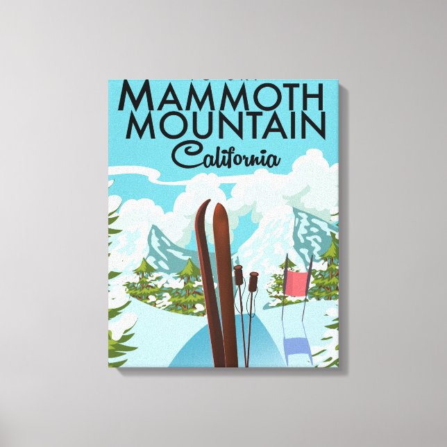 Toile Mammoth Mountain Californie pour skier (Recto)