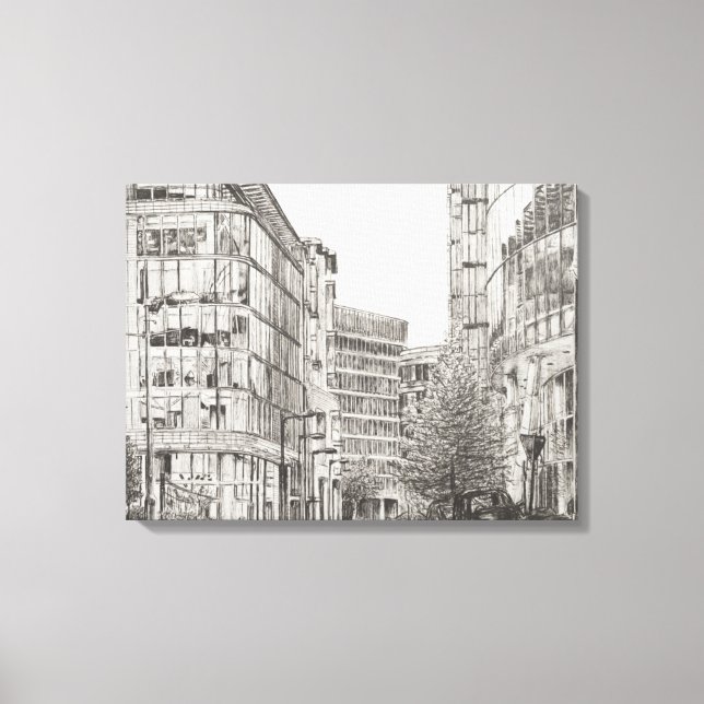 Toile Manchester Deansgate vue du café.2010 (Recto)