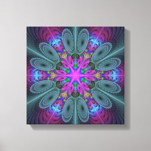 Toile Mandala à partir du centre Art fractal coloré avec