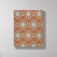 Mandala bleu boho art main marron