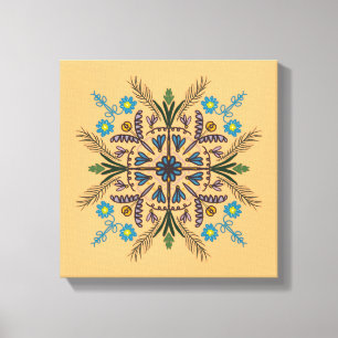 Toile Mandala botanique bohème de verdure tropicale Oran