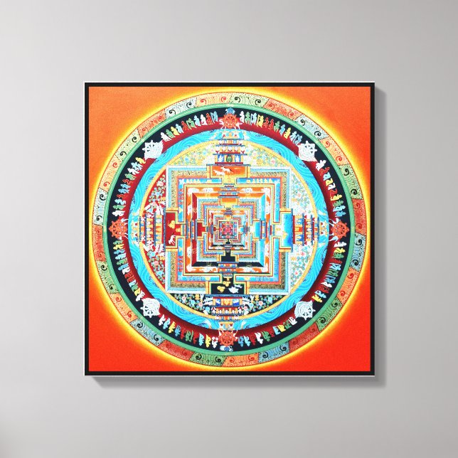 Toile Mandala bouddhiste Kalachakra (Recto)