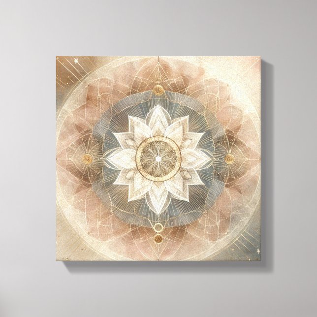 Toile Mandala céleste Boho en harmonie douce (Recto)