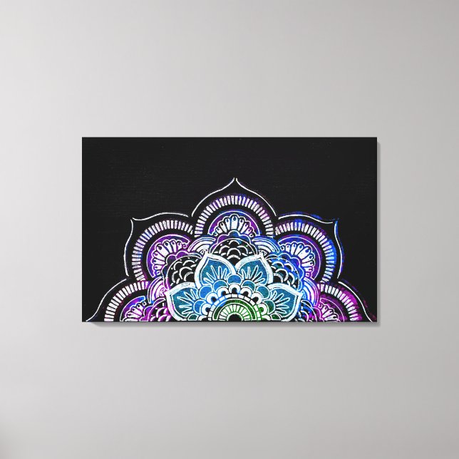 Toile Mandala coloré peint (Recto)