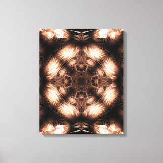 Toile Mandala d'art fractal Amber Energy