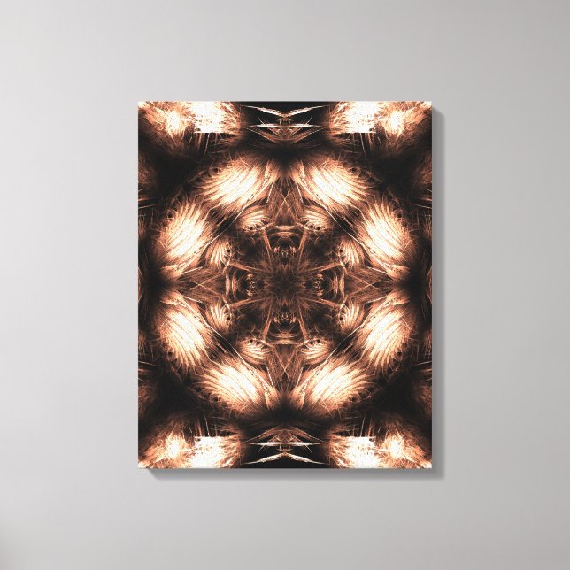 Toile Mandala d'art fractal Amber Energy (Recto)