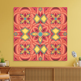 Toile Mandala en terre cuite