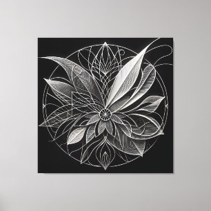 Toile Mandala floral filigrané