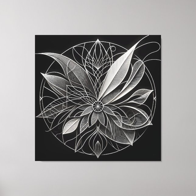 Toile Mandala floral filigrané (Recto)