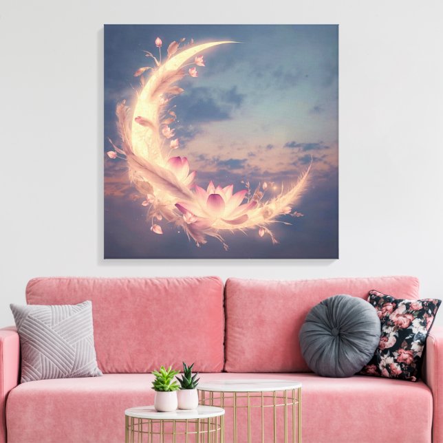 Toile Mandala Murale Boho Chuchotement de Lune (Insitu(Salon))