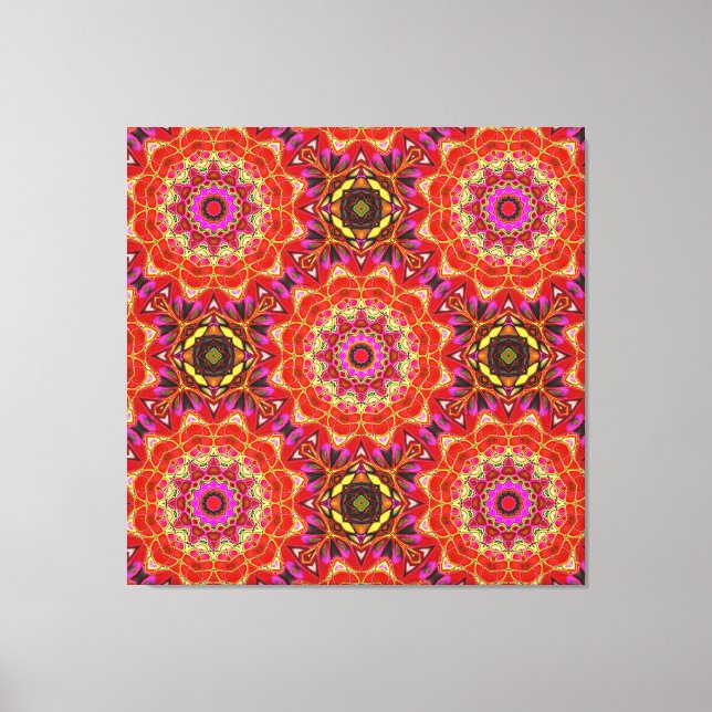 Toile MANDALA rouge  (Recto)