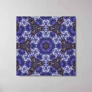 Toile Mandala Tourbillon Indigo Profond avec Motifs Flui