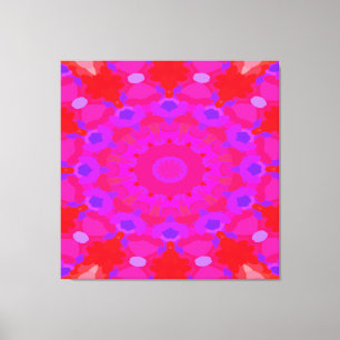 Toile Mandala violet, rose et orange