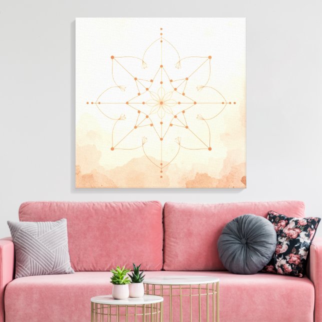 Toile Mandalas Sacred Geometry Wall Art | Modern Boho (Insitu(Salon))