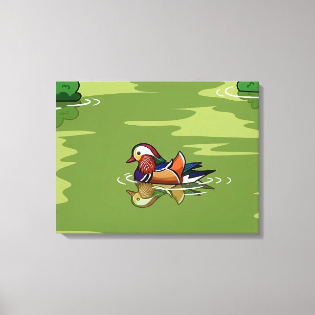 Toile Mandarin Duck up close canvas print (Recto)