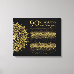 Toile mandela 90 raisons pour lesquelles nous t'aimons m