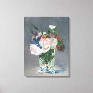 Toile Manette Fleurs dans un vase de cristal, vers 1882