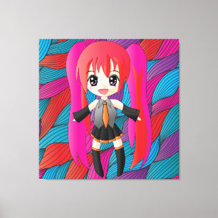 Toile Manga Anime Girl Wrapped Canvas