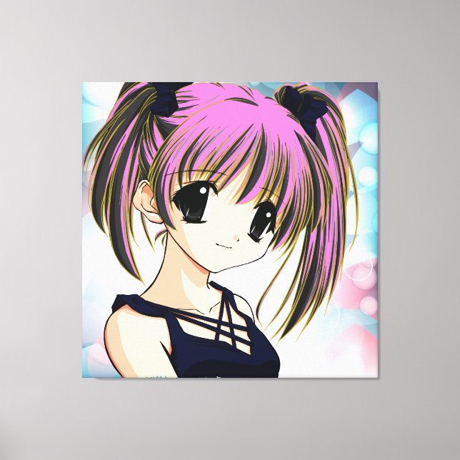 Toile Manga Anime Girl Wrapped Canvas (Recto)
