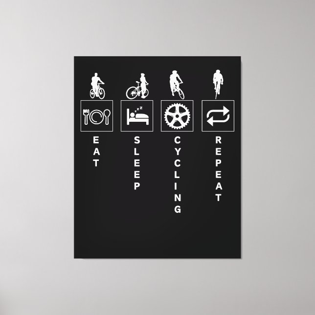 Toile Manger Dormir Cyclisme Répéter (Recto)