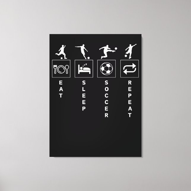 Toile Manger Dormir Football Répéter (Recto)
