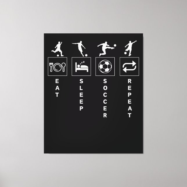 Toile Manger Dormir Football Répéter (Recto)