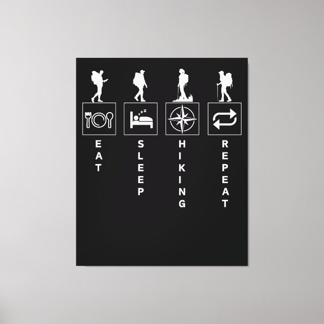 Toile Manger Dormir Randonnée Répéter (Recto)