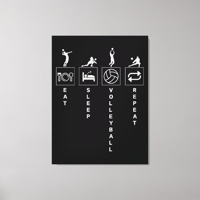 Toile Manger Dormir Volleyball Répéter (Recto)