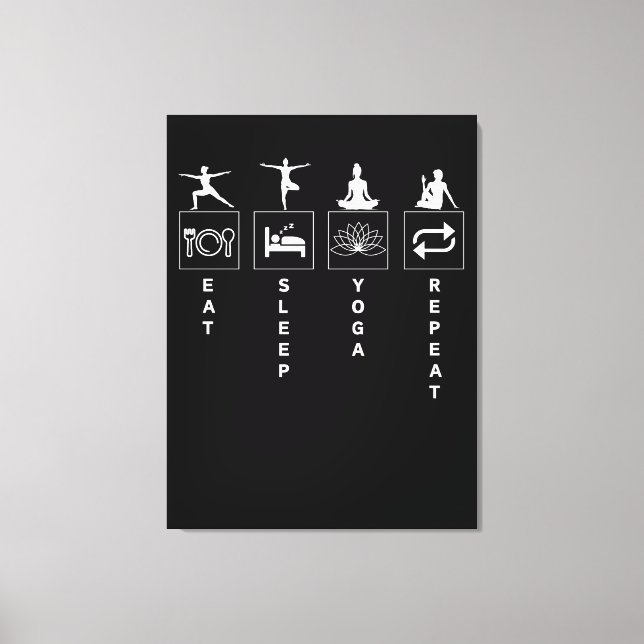 Toile Manger Dormir Yoga Répéter (Recto)