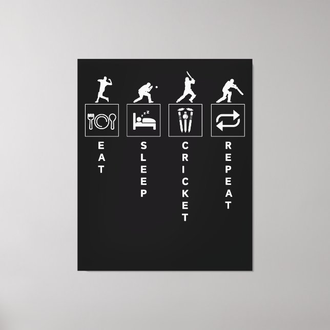 Toile Manger Sommeil Cricket Répéter (Recto)