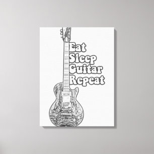 Toile Mangez la répétition de la guitare de sommeil.