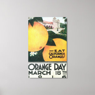 Toile Mangez les oranges de CA le jour orange